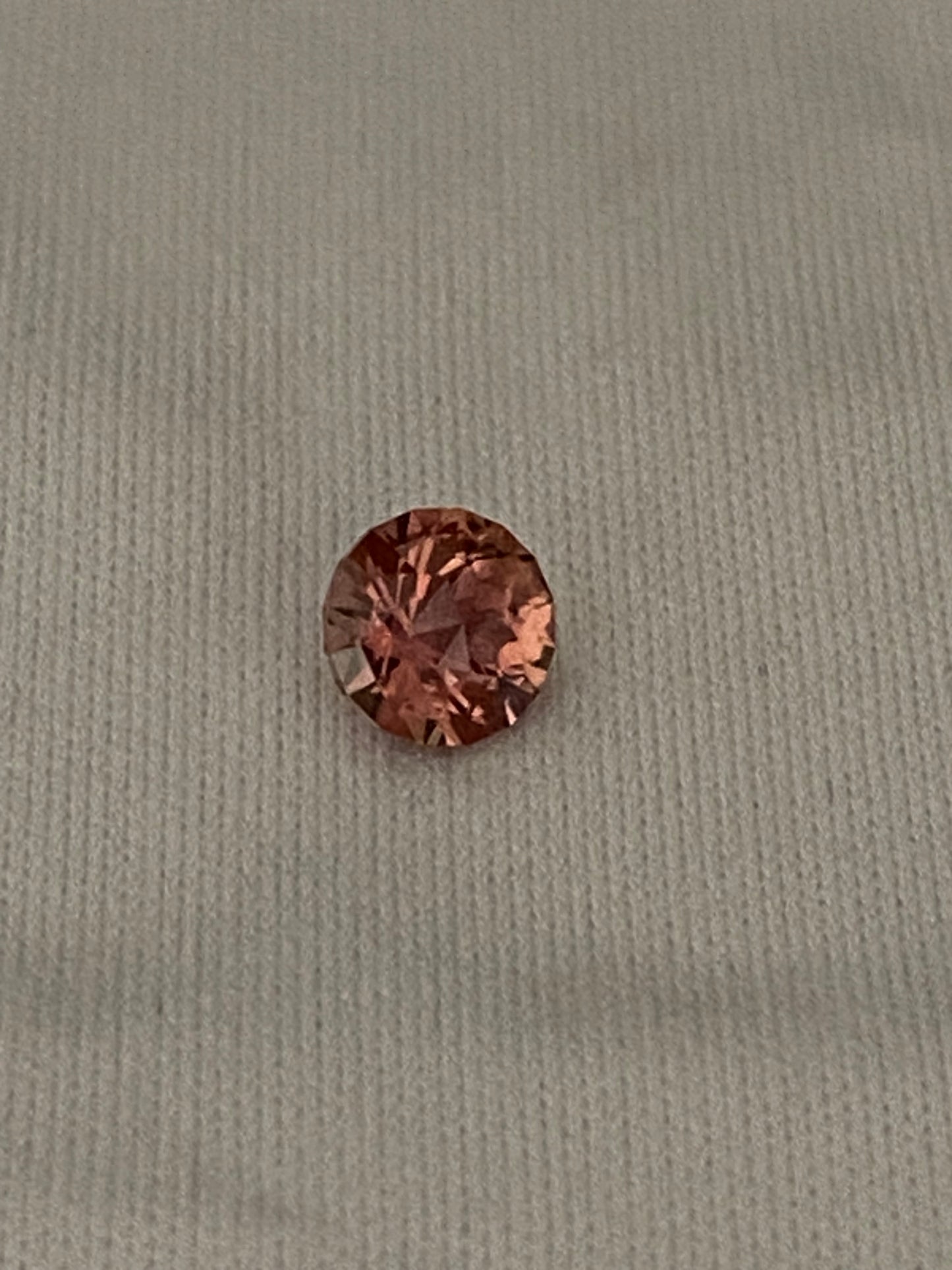 Tourmaline, Faceted Round Gemstone, .68 Carat, Dark Pink, Custom Cut