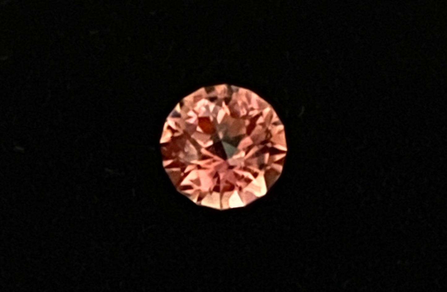 Tourmaline, Faceted Round Gemstone, .68 Carat, Dark Pink, Custom Cut