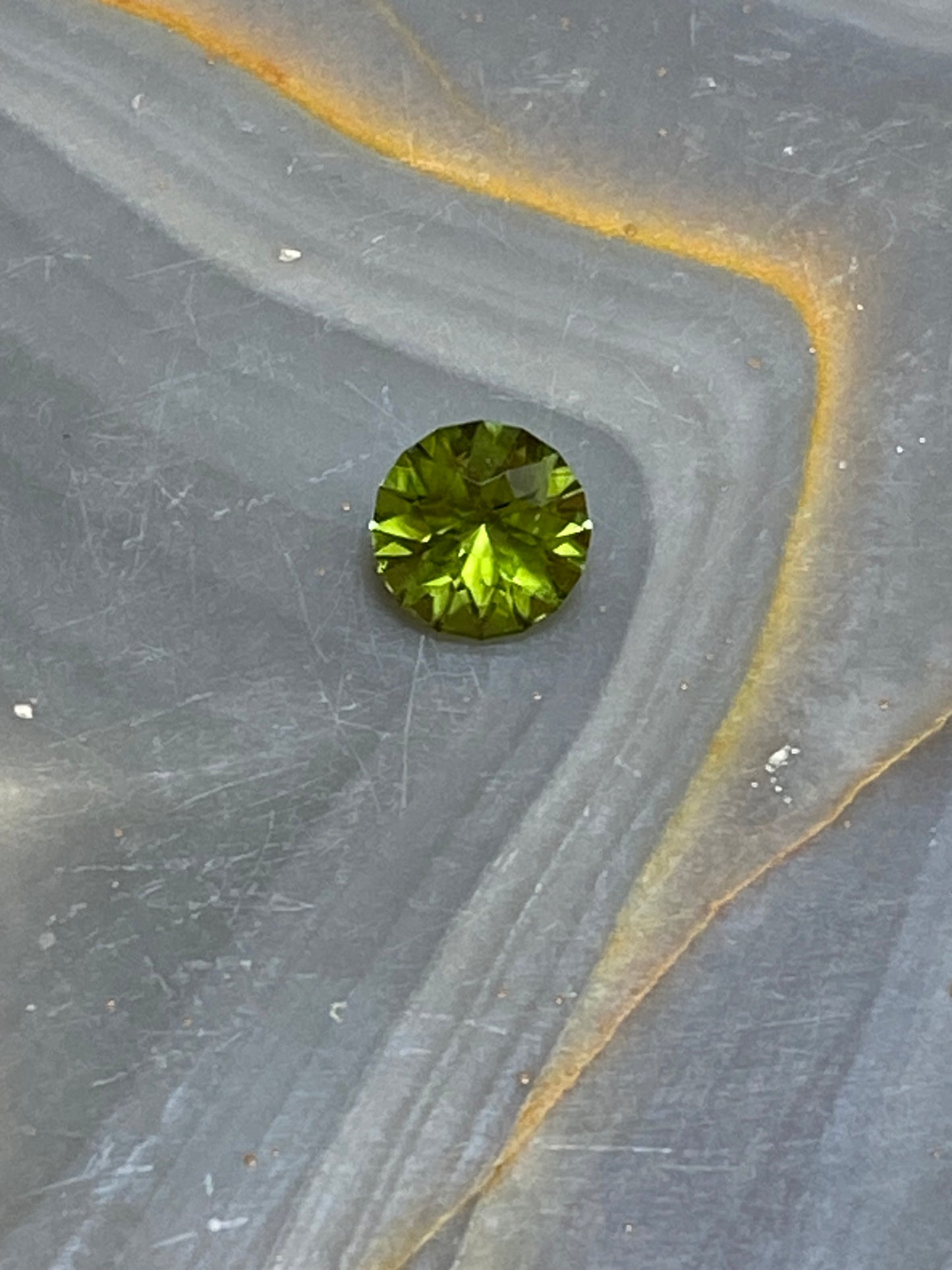 Peridot, Custom Round Faceted Gemstone, 1.4 Carat, 7.3 MM, August Birthstone