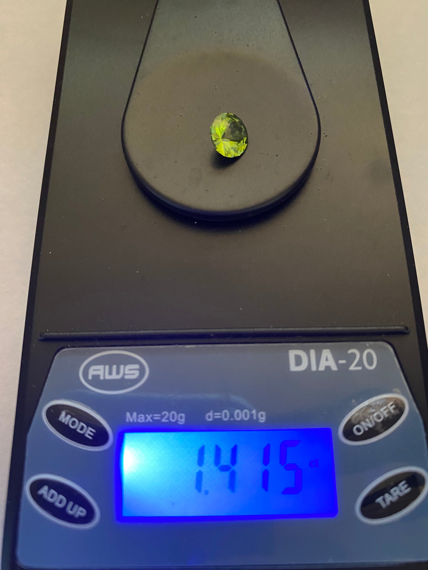 Peridot, Custom Round Faceted Gemstone, 1.4 Carat, 7.3 MM, August Birthstone