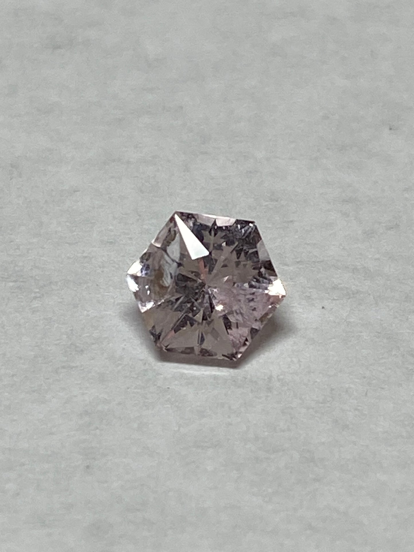 Light Pink Morganite Hexagon Faced Gemstone, .6 Carat, 5.2 mm