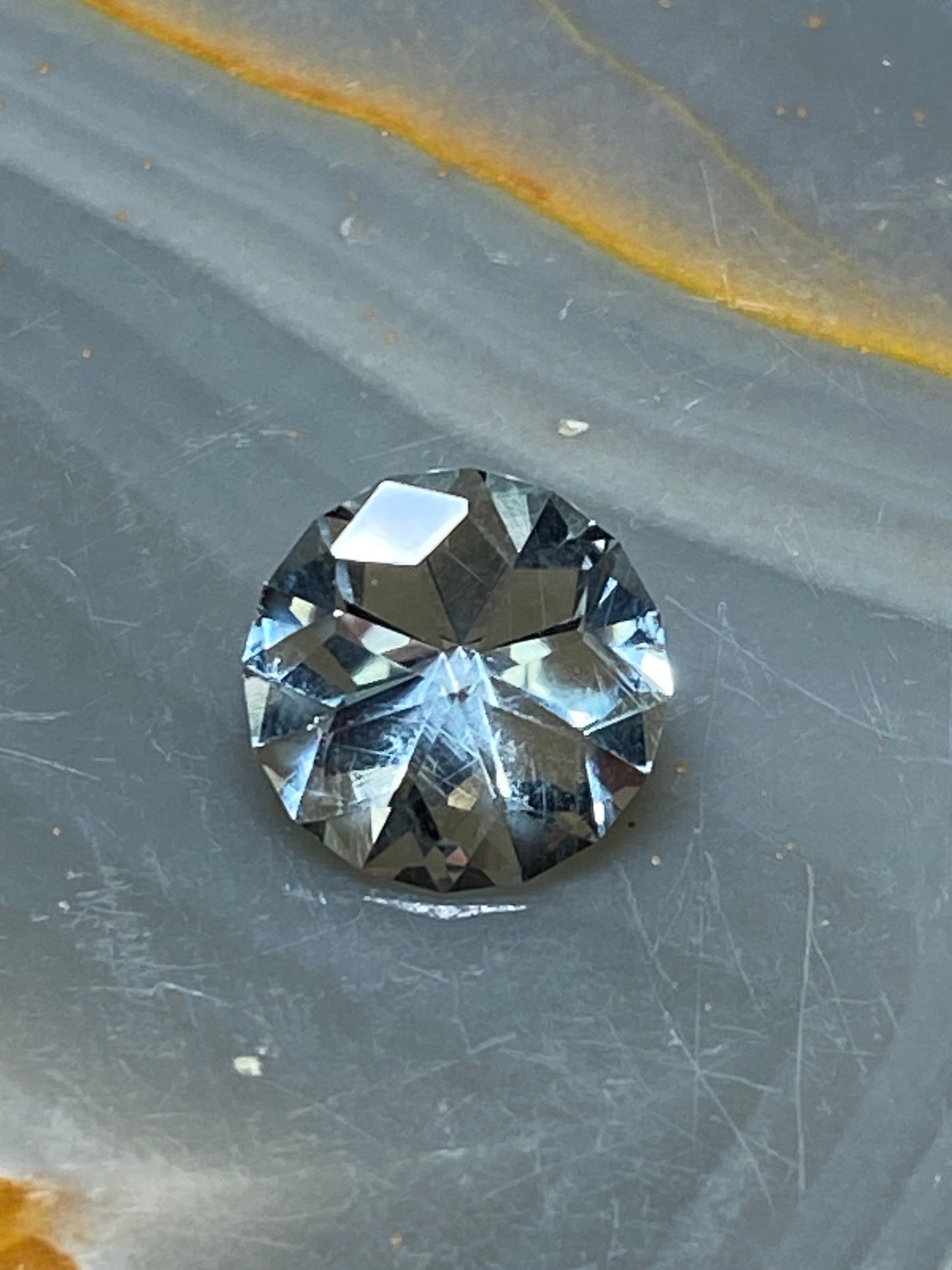 Prasiolite, Light Green Quartz, Faceted Apex Crown Gemstone, 2.7 Carat, 9.8mm
