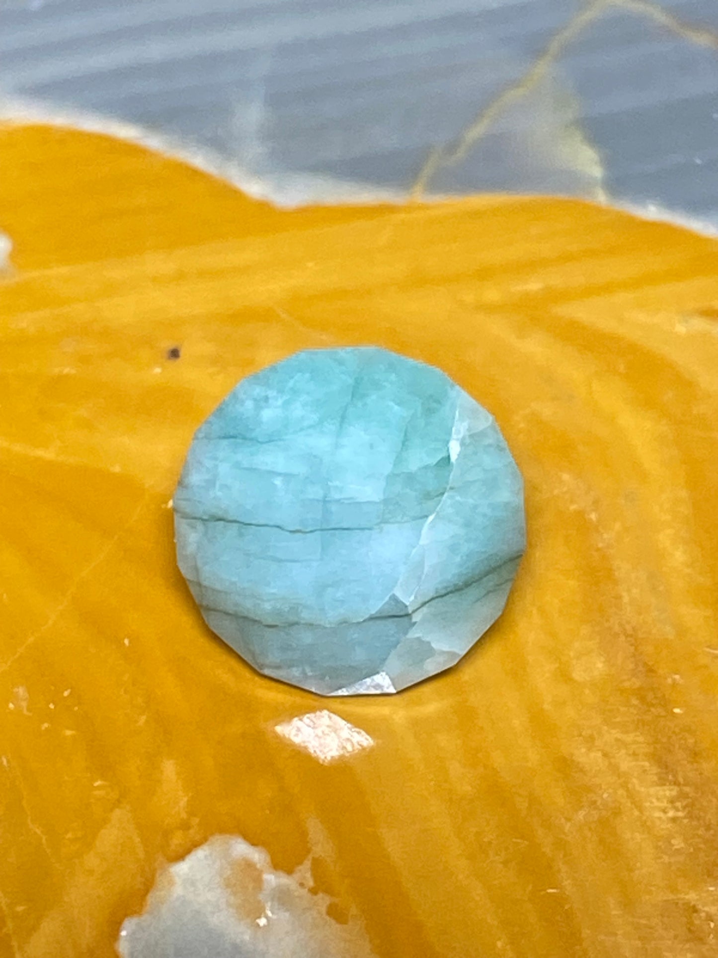 Emerald, Green Beryl, Unique Faceted Gemstone, 3.7 Carat, 9.8mm
