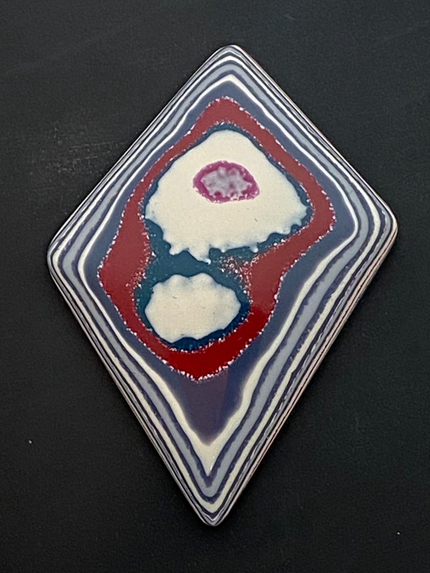 Classic Americana, Fordite, Detroit Agate Cabochon, 18 Carat, 29x41 mm