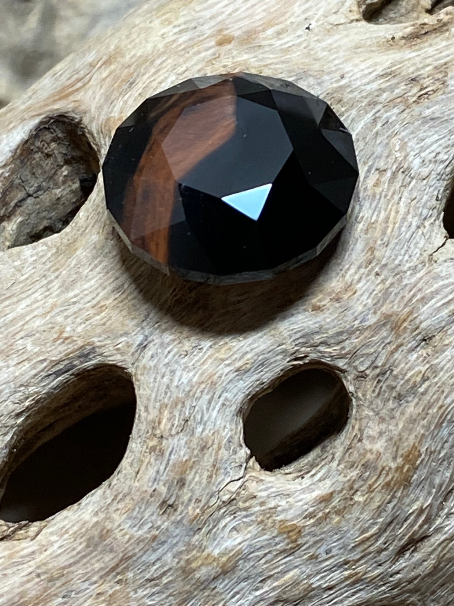 Large Faceted Oregon Mahogany Obsidian Round