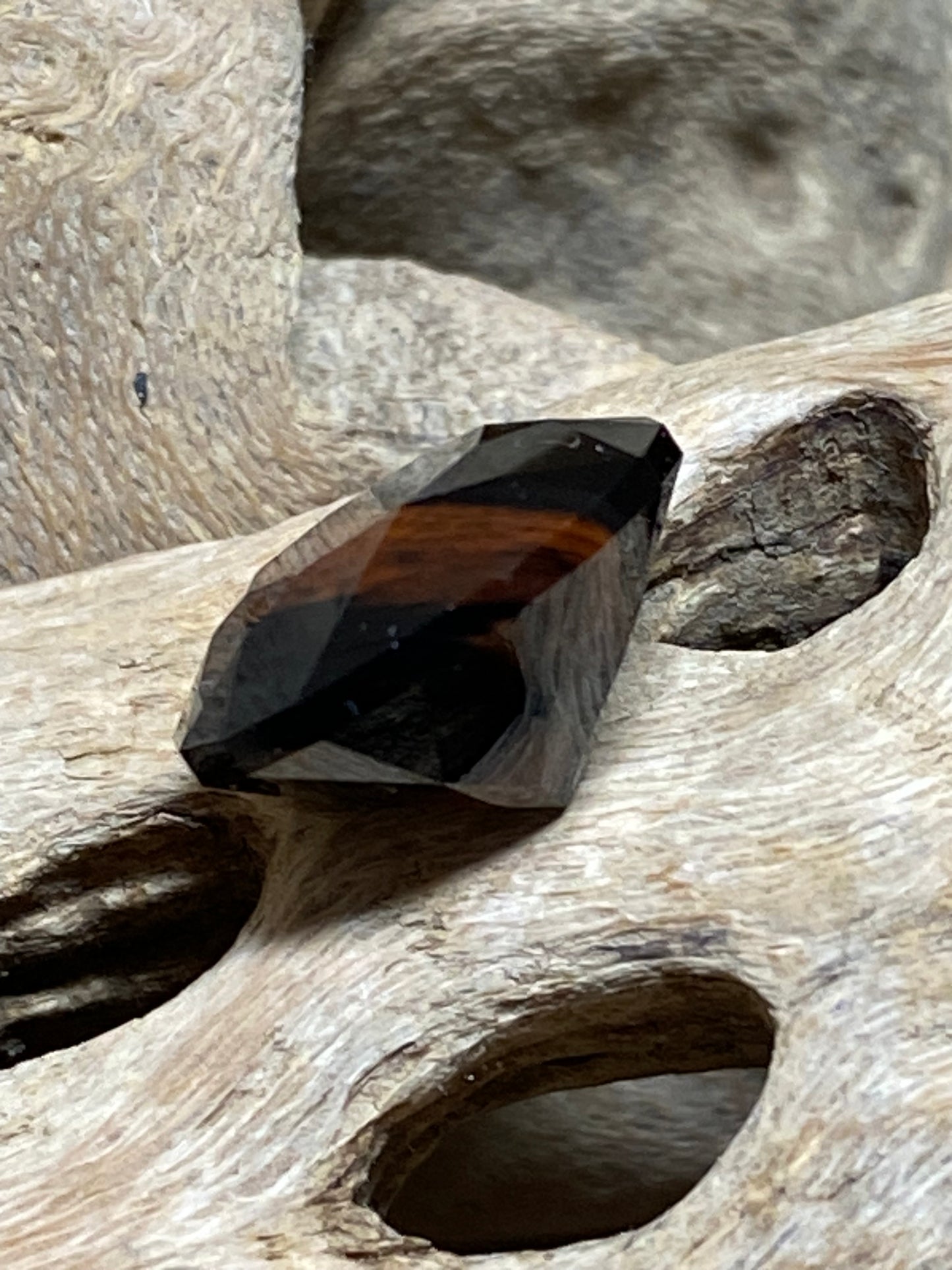 Large Faceted Oregon Mahogany Obsidian Round