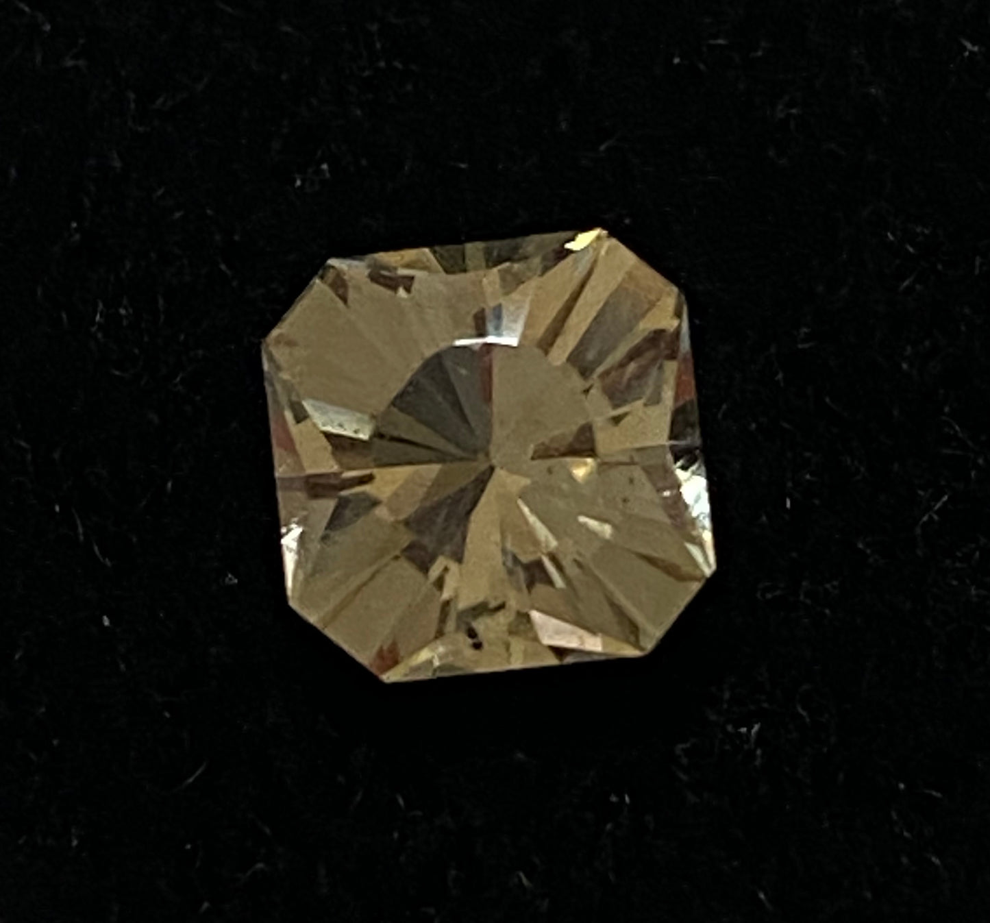 Faceted Gemstone, Octagon, Natural Oregon Sunstone, 1.1 Carat, Pale Yellow/Clear