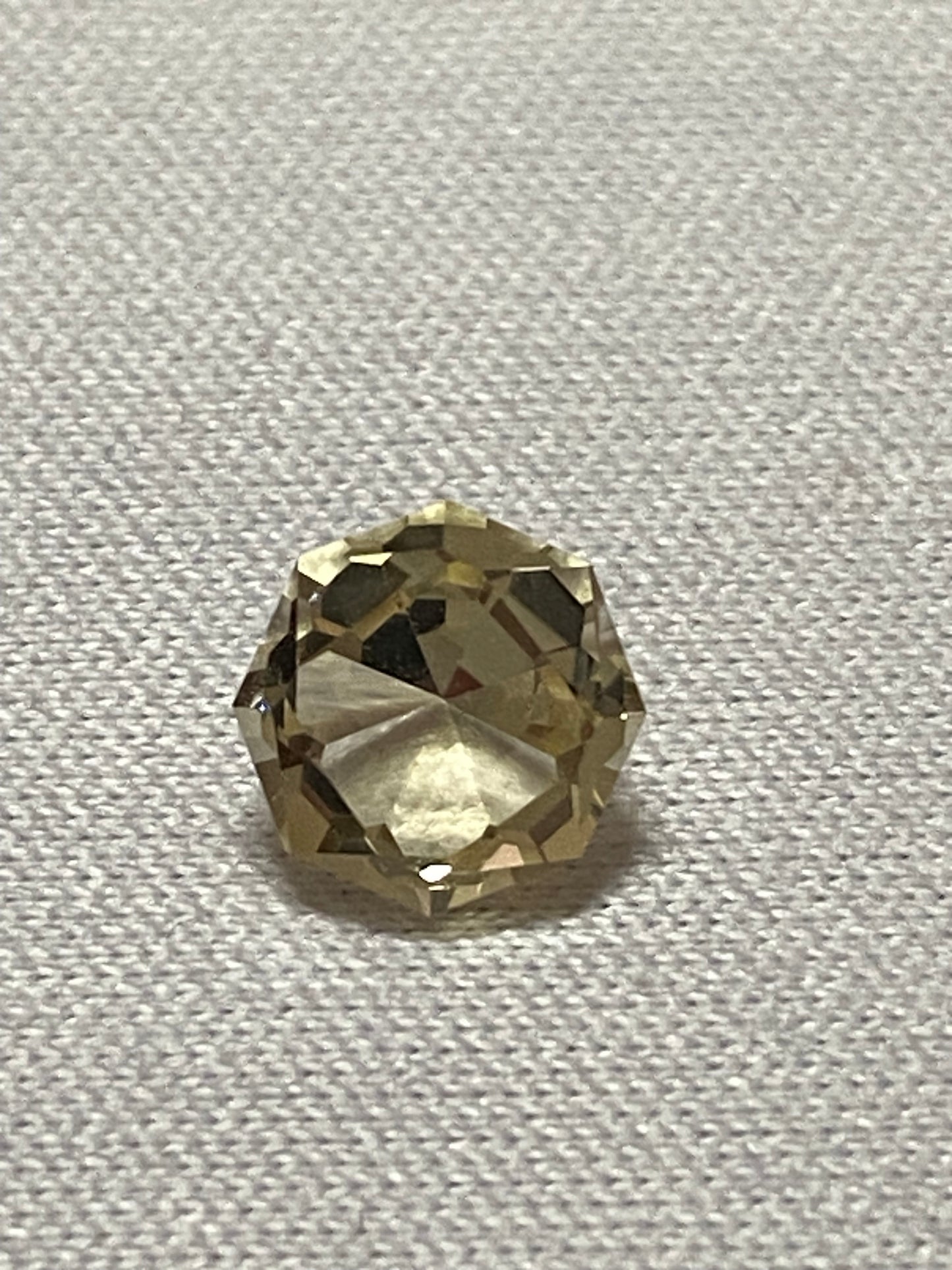 Gemstone, Natural  Oregon Sunstone, 1.1 Carat, Faceted Octagon, Pale Yellow/Clear