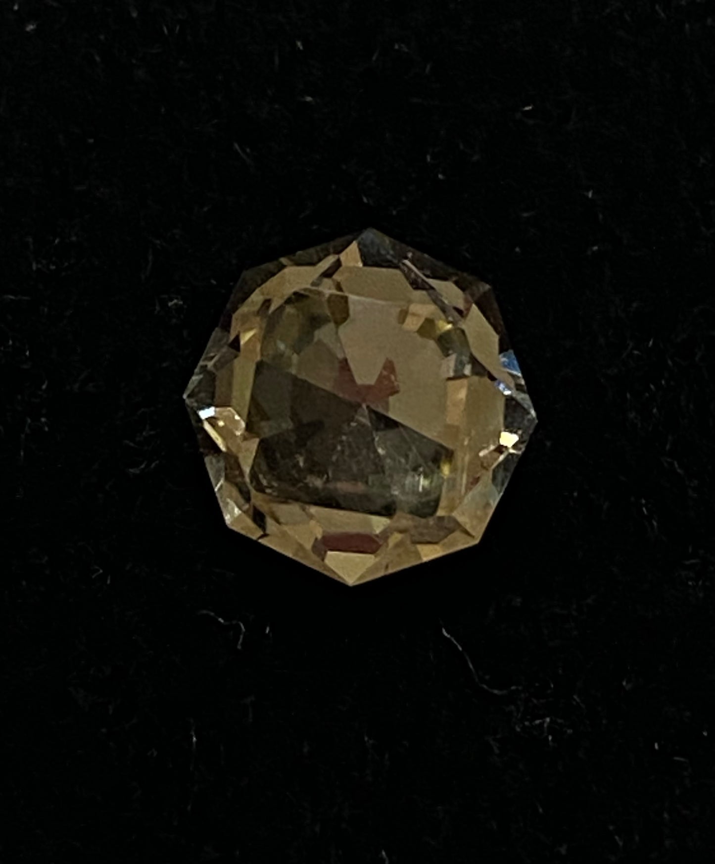 Gemstone, Natural  Oregon Sunstone, 1.1 Carat, Faceted Octagon, Pale Yellow/Clear