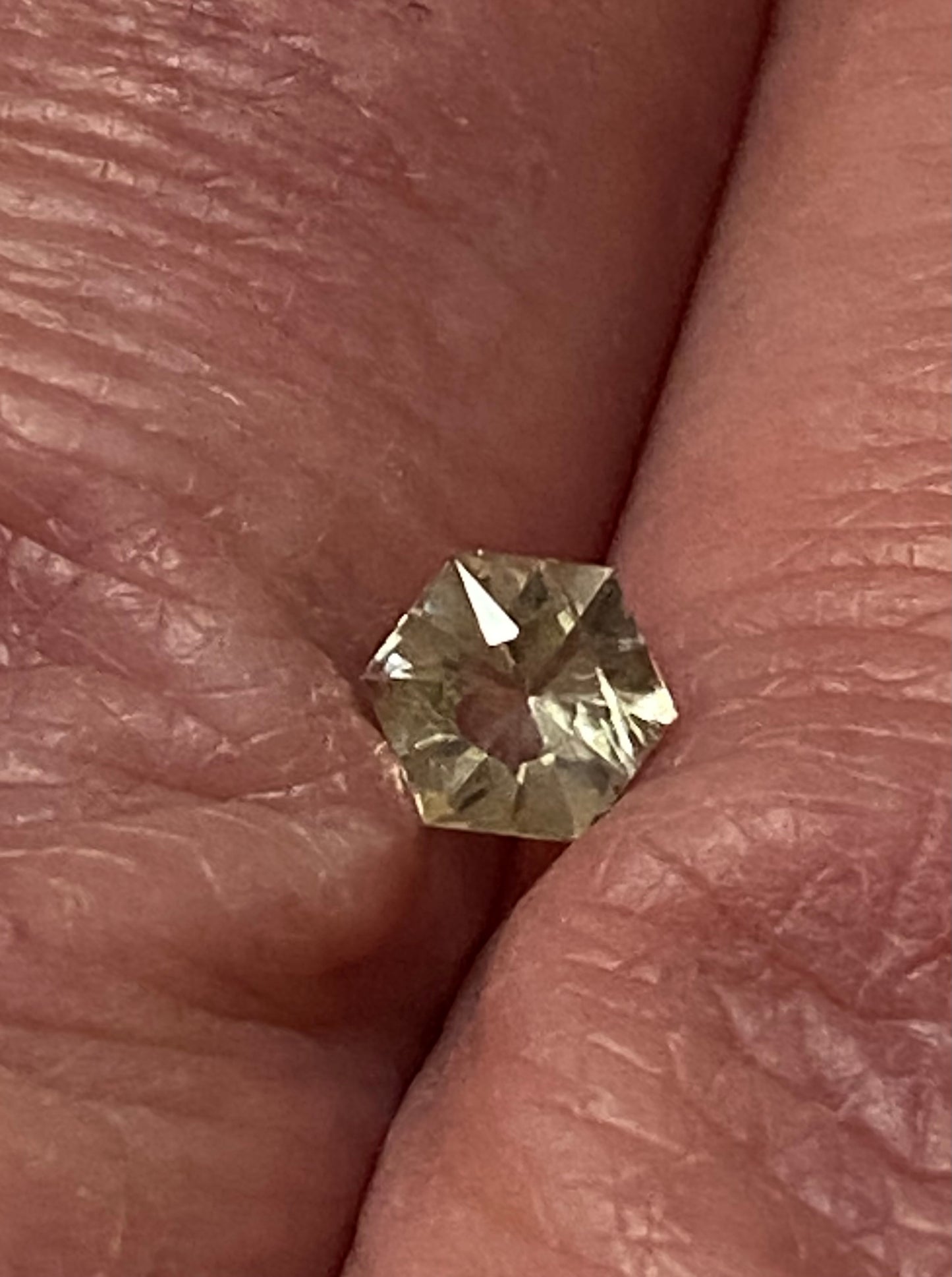 Oregon Sunstone, Faceted Hexagon Gemstone, .5 Carat, Loose Gemstone