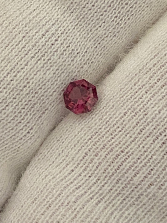 Garnet, Faceted Octagon Gemstone, January Birthstone, Red/Pink
