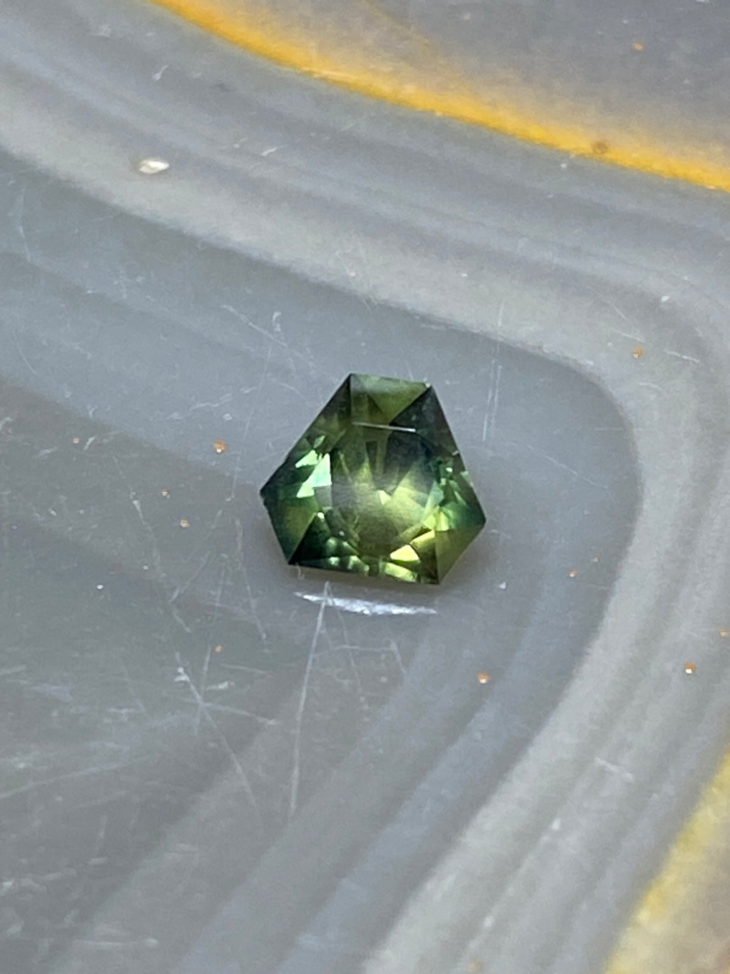 Australian Party Color Sapphire, Cut Corner Triangle, .55 Carat