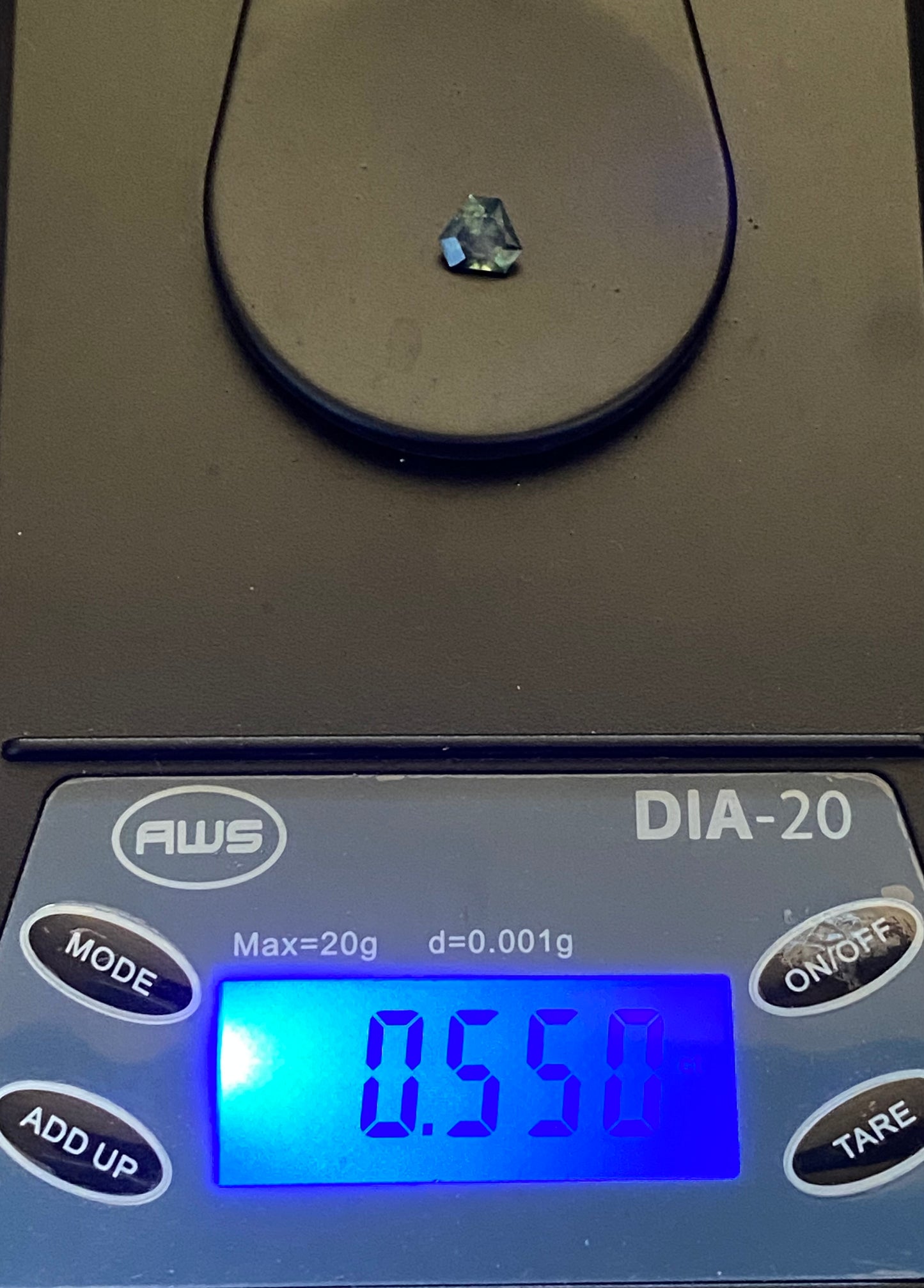 Australian Party Color Sapphire, Cut Corner Triangle, .55 Carat