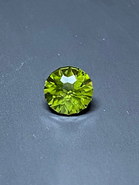 Peridot, Custom Round Faceted Gemstone, 1.4 Carat, 7.3 MM, August Birthstone