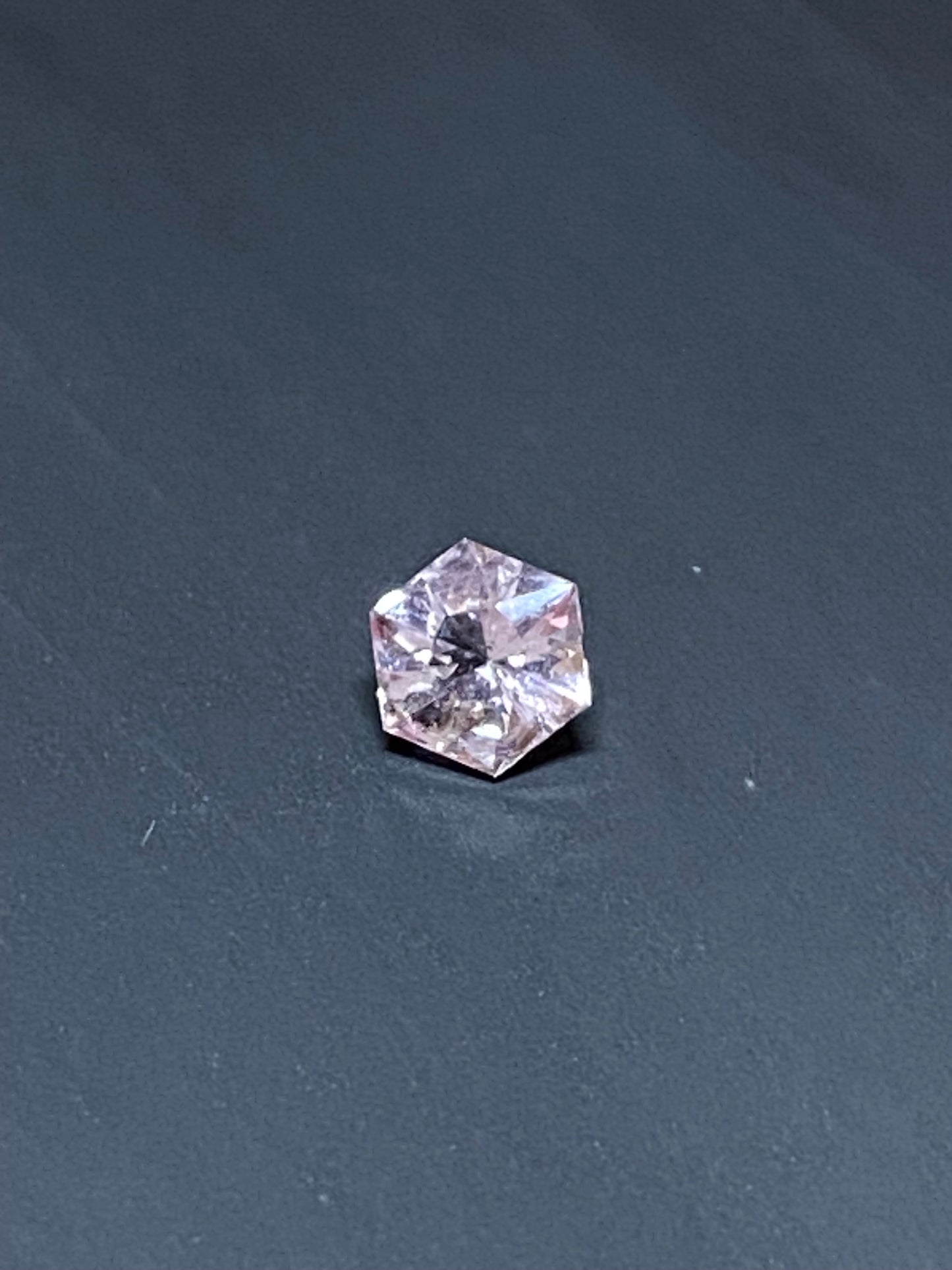 Light Pink Morganite Hexagon Faced Gemstone, .6 Carat, 5.2 mm