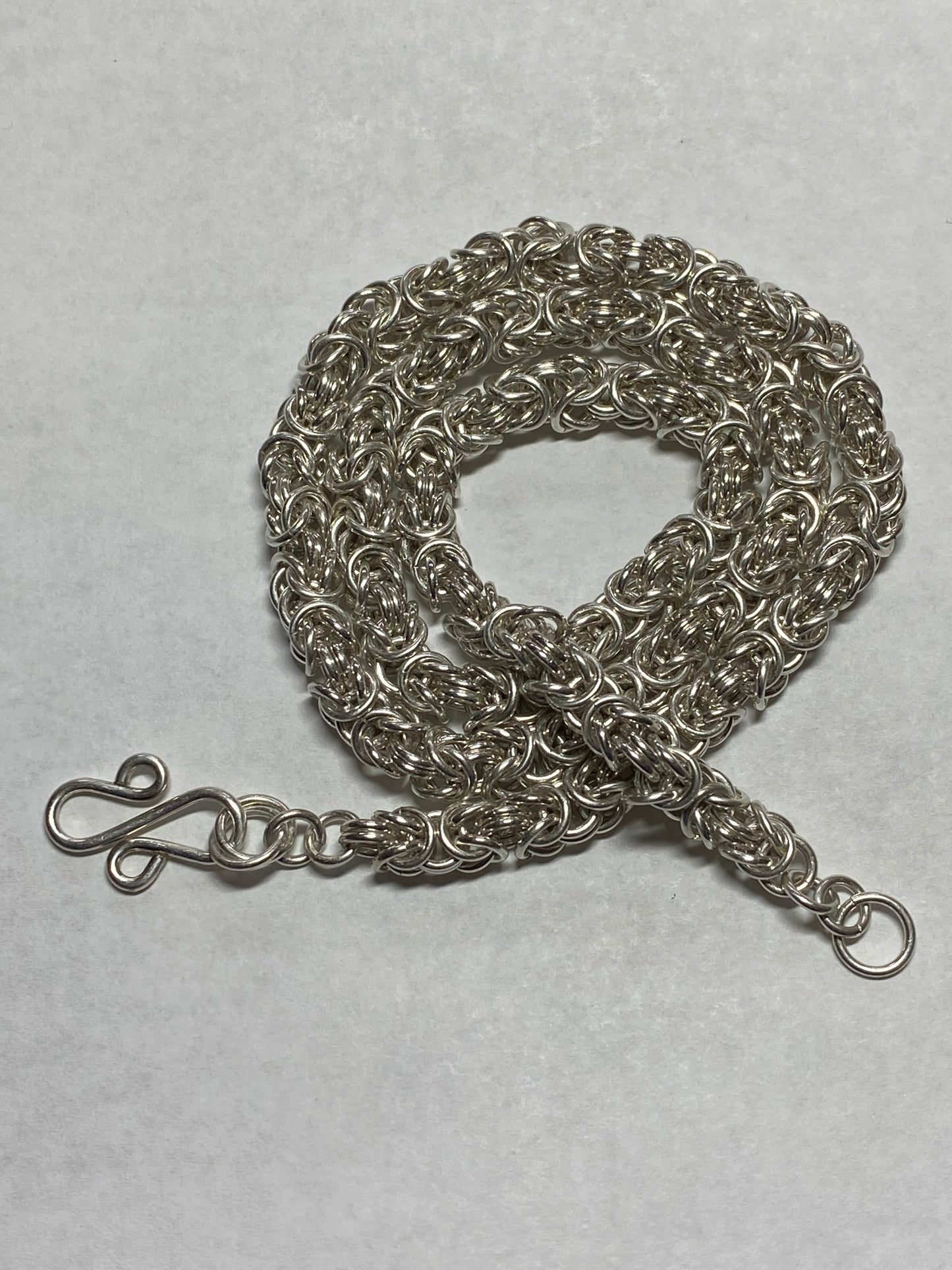Sterling Silver Byzantine Chain Necklace, 20 Inches