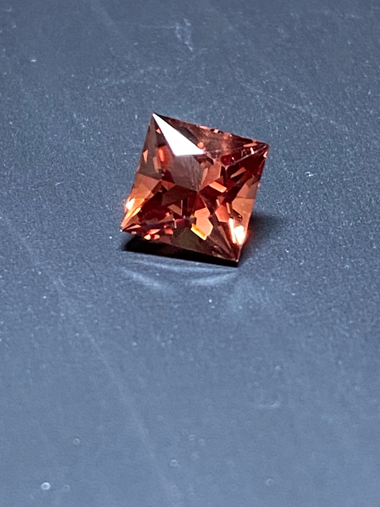 Red Natural Oregon Sunstone, Square Cut, .98 Carat, 5.6 MM