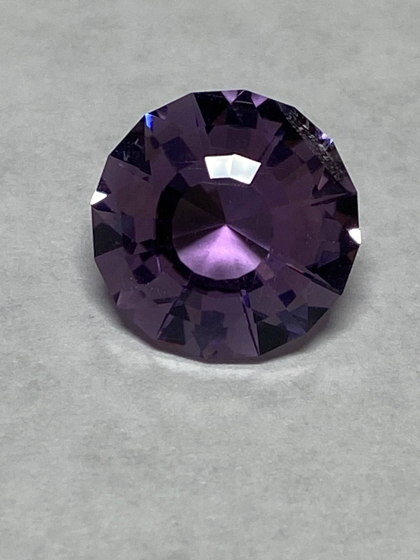 Amethyst Round Mixed Cut, Purple Faceted Gemstone, 3.2 Carat, 10mm