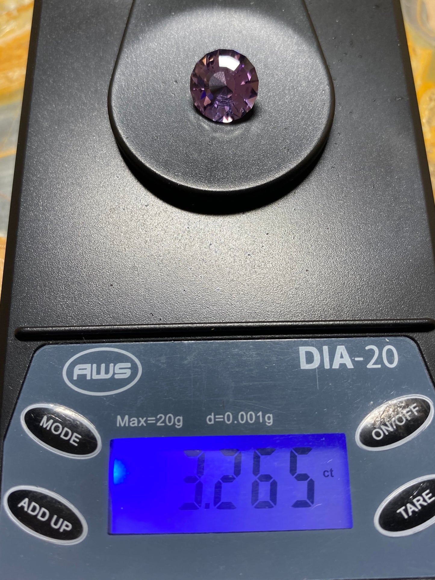 Amethyst Round Mixed Cut, Purple Faceted Gemstone, 3.2 Carat, 10mm