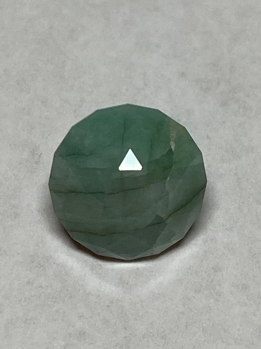 Emerald, Green Beryl, Unique Faceted Gemstone, 3.7 Carat, 9.8mm