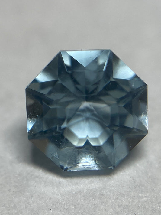 Aquamarine Octagon Apex Crown, .83 Carat, 5.8mm, March Birthstone