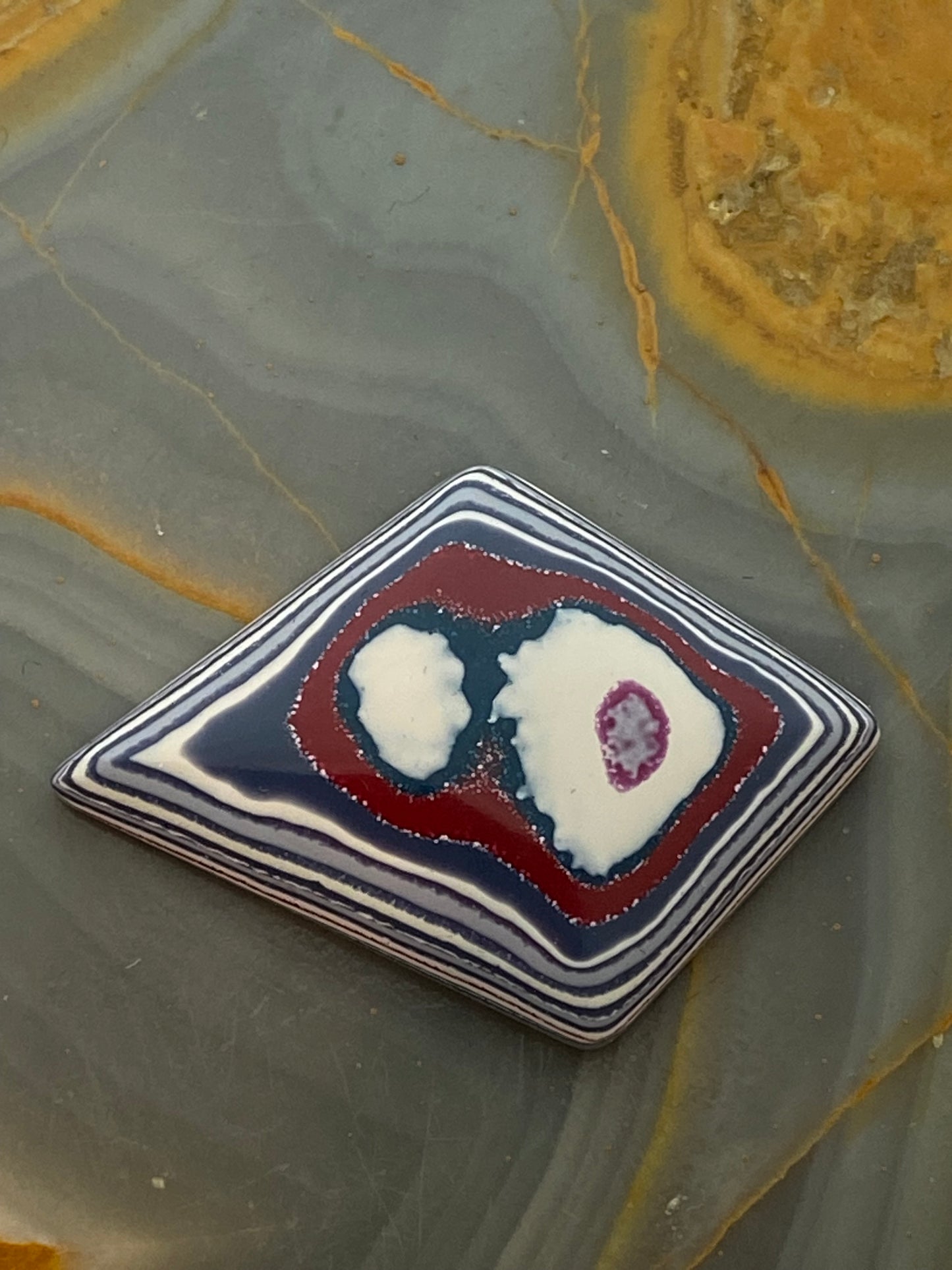 Classic Americana, Fordite, Detroit Agate Cabochon, 18 Carat, 29x41 mm