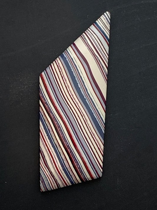 Vintage Americana, Fordite Cabochon, 14 Carat, 16x45 mm, Detroit Agate, Stripe Pattern
