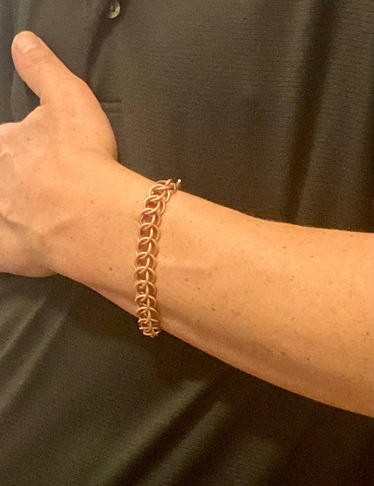 Handcrafted Solid Copper Men's Bracelet  8.25 inch